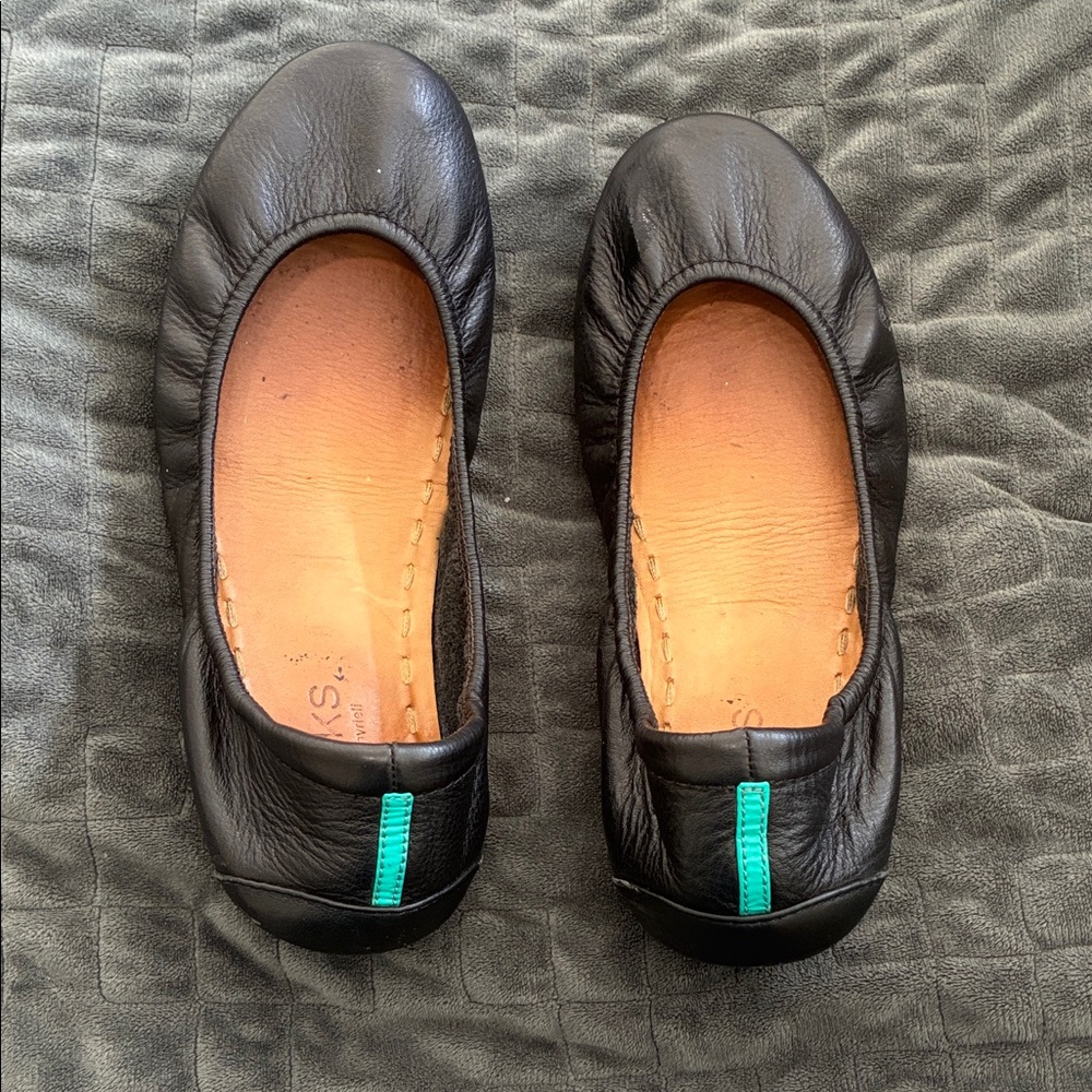 TIEKS Black Leather Ballet Flats